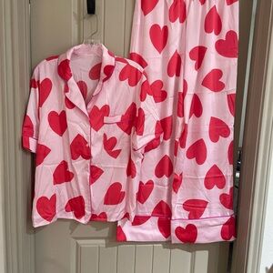 Charming Pink Heart Pajama Set